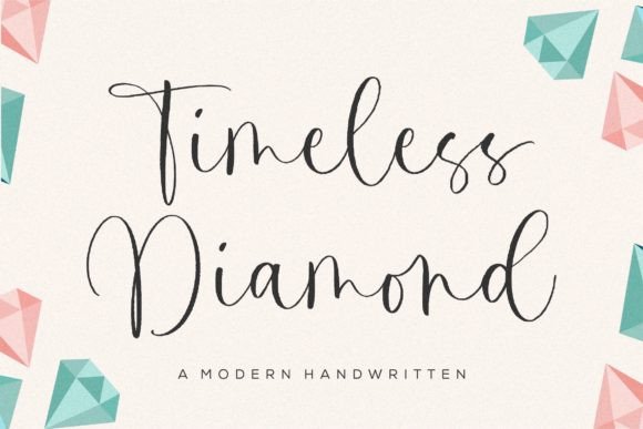 Timeless Diamond: A Modern Handwritten Font for Crafters & Product Makers